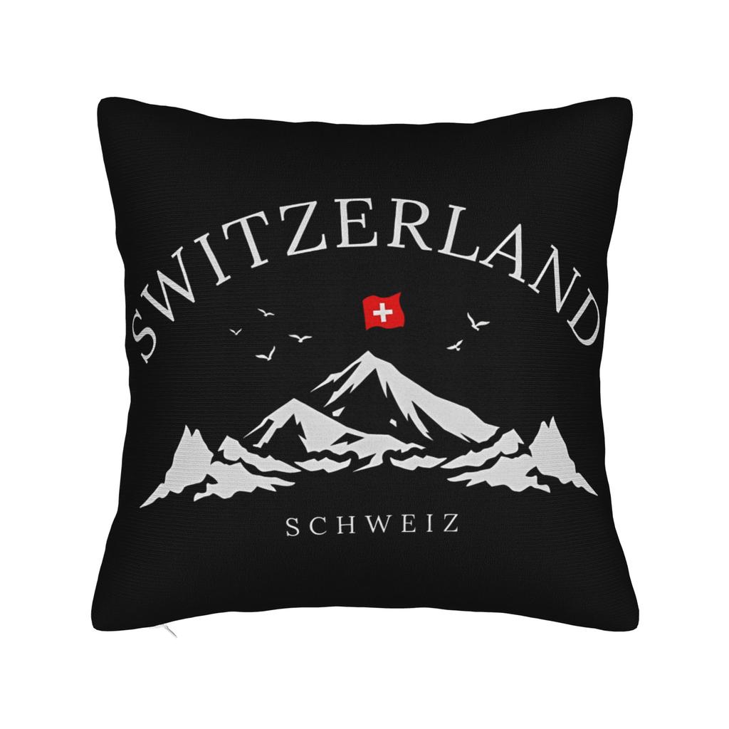 Switzerland Swiss Flag Mountains Pillowcase Printed Polyester Cushion Cover Decor Europe Throw Pillow Case Cover Seater Square