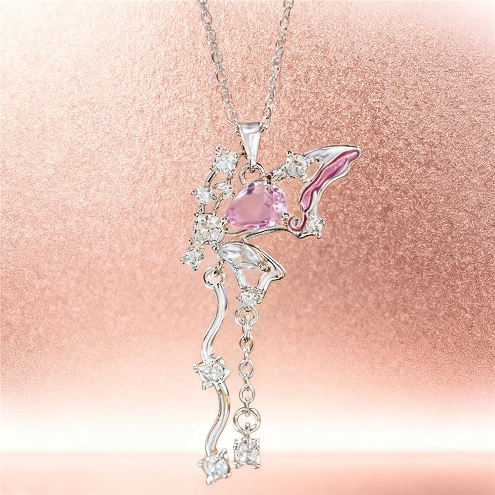 Cute Female Water Drop Pendant Necklace Vintage Gold Color Wedding  For Women