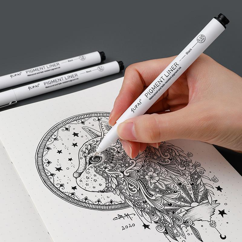 9pcs/Set Precision Black Ink Needle Pens for Hand-Drawn Sketch Architectural Drawing Comic Stroke Art & Drafting Set
