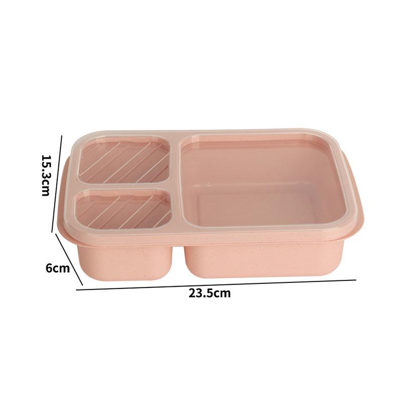 Portable Wheat Straw Bento Box: Insulated, Multi-Compartment, Japanese-Style, Microwave Safe for Office Workers & Students