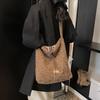 Casual Relaxation, Large-capacity Woolen Bag, Women's New Autumn and Winter Commuting Single Shoulder Messenger Tote Bag