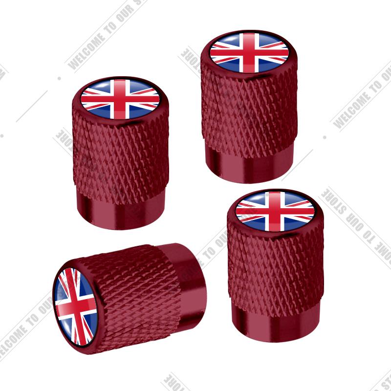 Auto CNC Aluminium UK Flagge Emblem Für Mini Cooper Jaguar Land Rover Ford Opel Honda Nissan 4 Stück Reifenventil Luftanschluss Ventilnadelkappe