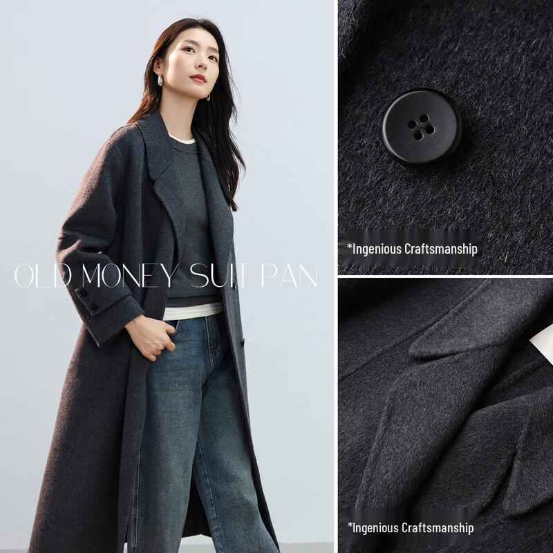 HSTYLE Women's 2025 Double-Faced Wool Long Coat