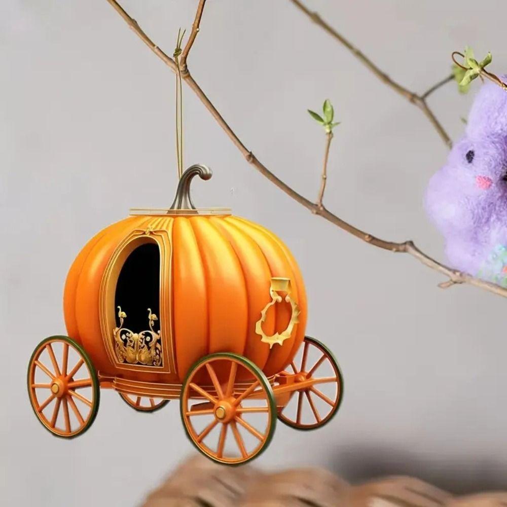 6pcs Acrylic Pumpkin Carriage Halloween Pendant Creative Christmas Keychain Car Pendant  Party