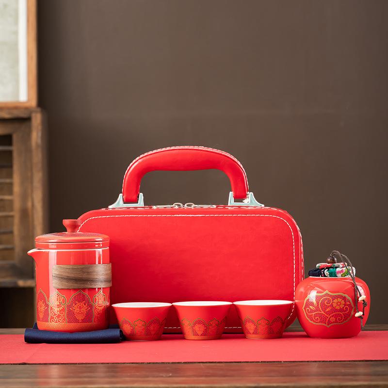 Chinese Gift-giving Jiapin Portable Travel Kung Fu Tea Set Household Outdoor High-end Ceramic Express Cup