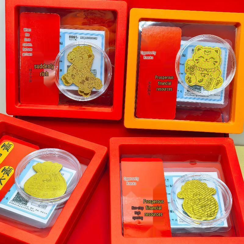 Year of the Horse Gold Wealth Sticker: Prosperity Amulet for Your Phone - Get Rich New Year Business Gift