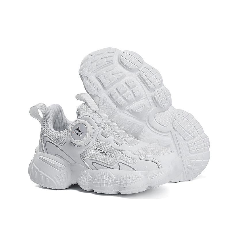 Boys' sneakers 2025 summer new double net children's dad shoes spring and autumn leather girls running shoes