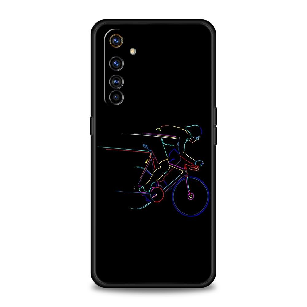 

Mountain Bike Cycling art Phone Case For Realme 12 11 10 9 8 5G 7 6 GT5 GT3 GT2 Pro Plus C21 C11 C25 C35 GT Neo 2 3 3T 5 Cover Realme GT2 Pro