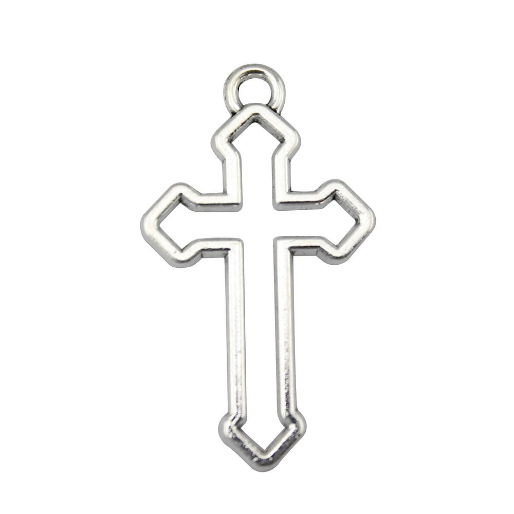 Hollow Cross Charms Multi Color Alloy Pendants For Gothic Christian Jewelry Accessories