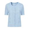 Annakou Women's Hollow-Out Knit Short-Sleeve Cardigan