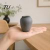 Vintage Home Decor for Living Room Retro Round Ceramic Vase, Small Hydroponic Planter, Rustic Weather Resistant Flower Container Table Centerpiece
