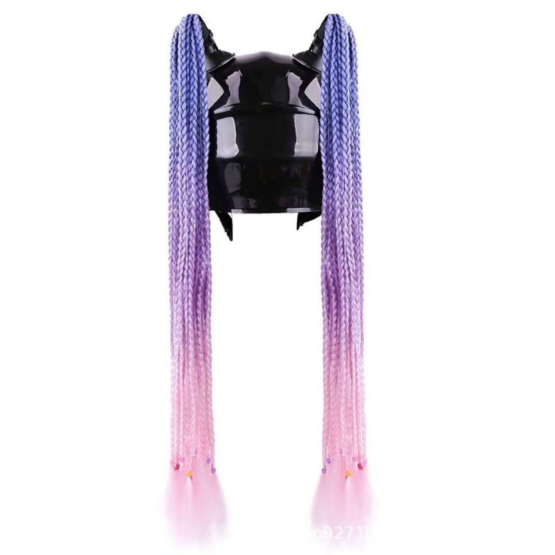 Motorcycle Helmet Dreadlock Braid Decor, 60cm Suction Cup for Delivery Riders
