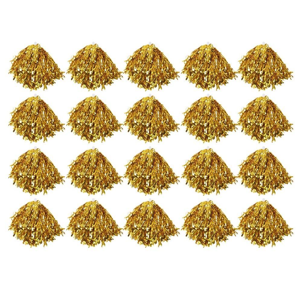20PCS Handle Cheering Hand Flowers Metallic Foil Sports Team Pom Poms For Basketball Club