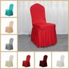 Stretchy Pleated Skirt Chair Covers Solid Color Chair Protective Case Removable Seat Cover  Hotel