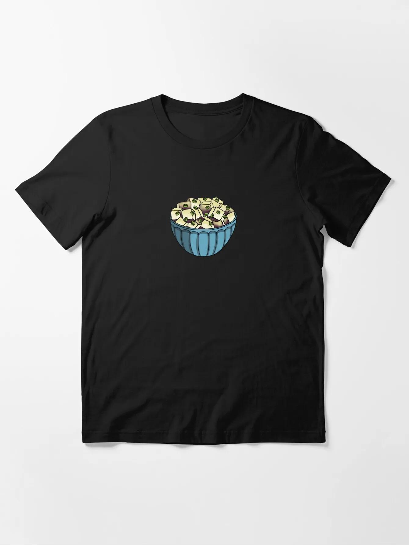 

Tofu Cubes in Blue Bowl Graphic TShirt Soft Cotton Unisex Casual Crew Neck Tee S