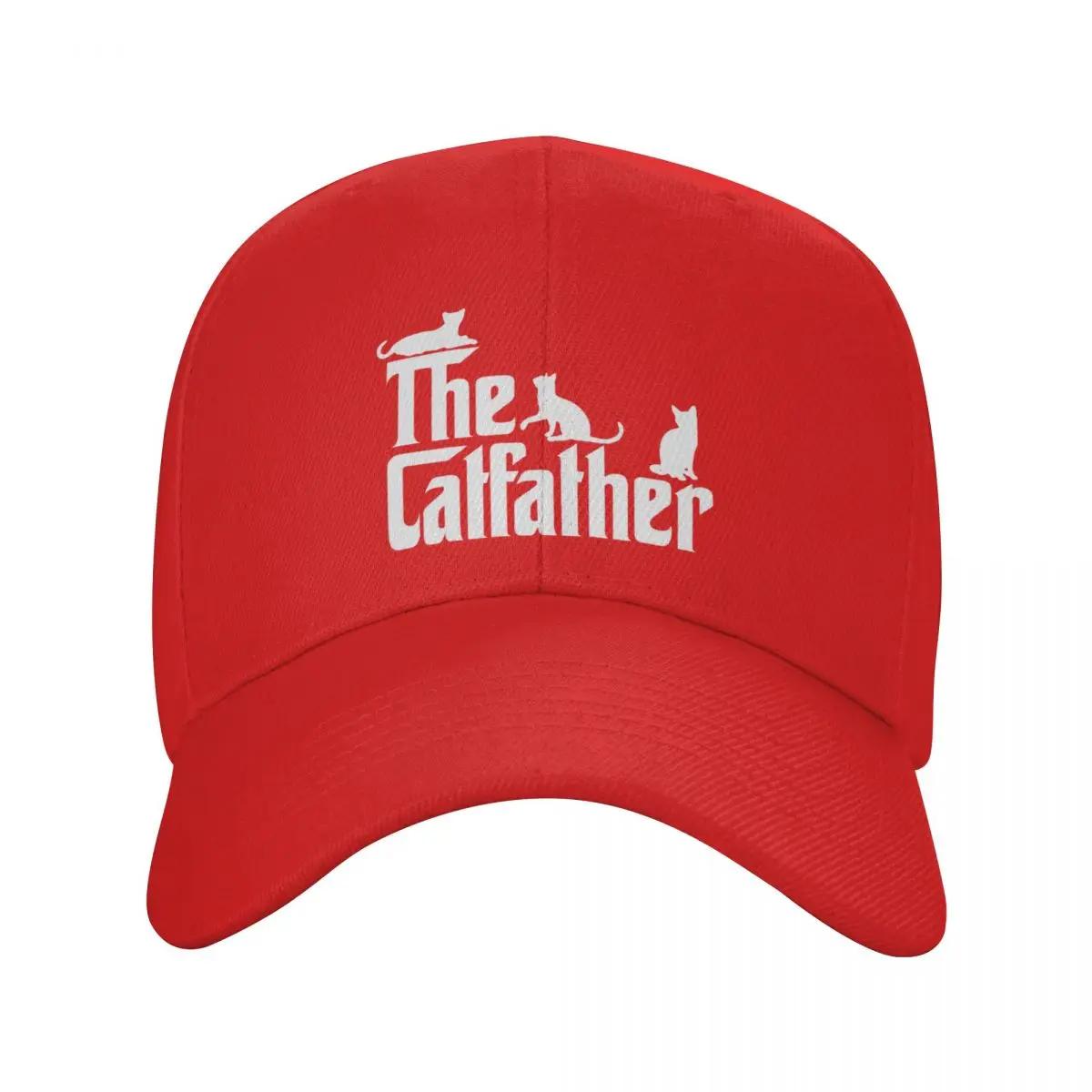 Custom Cool The CatFather Funny Cat Dad Baseball Cap Women Unisex Adjustable Unisex Dad Hat Outdoor Sun Hat Adjustable Cap