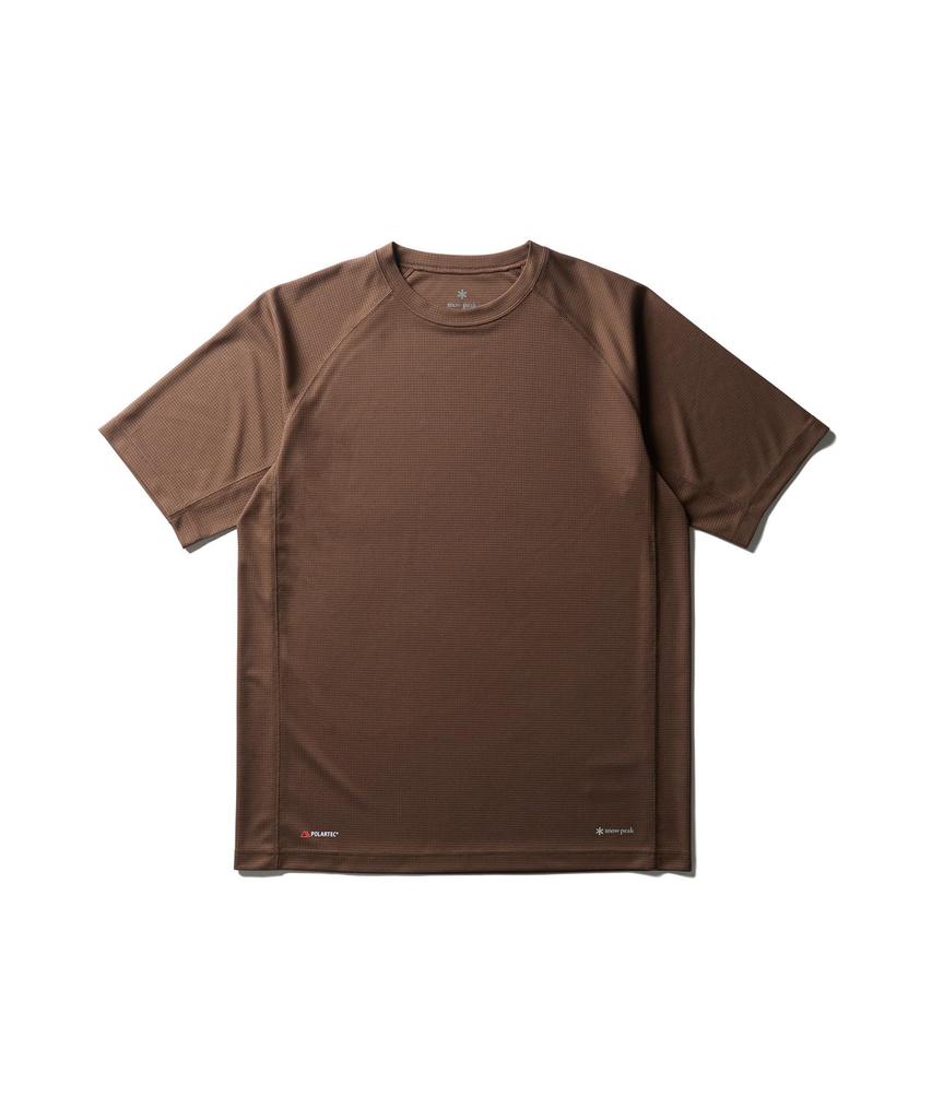Polartec Power Dry Short Size M [Snow Peak] T-Shirt CS-26SU010 T-shirt, Sleeve, Men's/Women's, Brown,