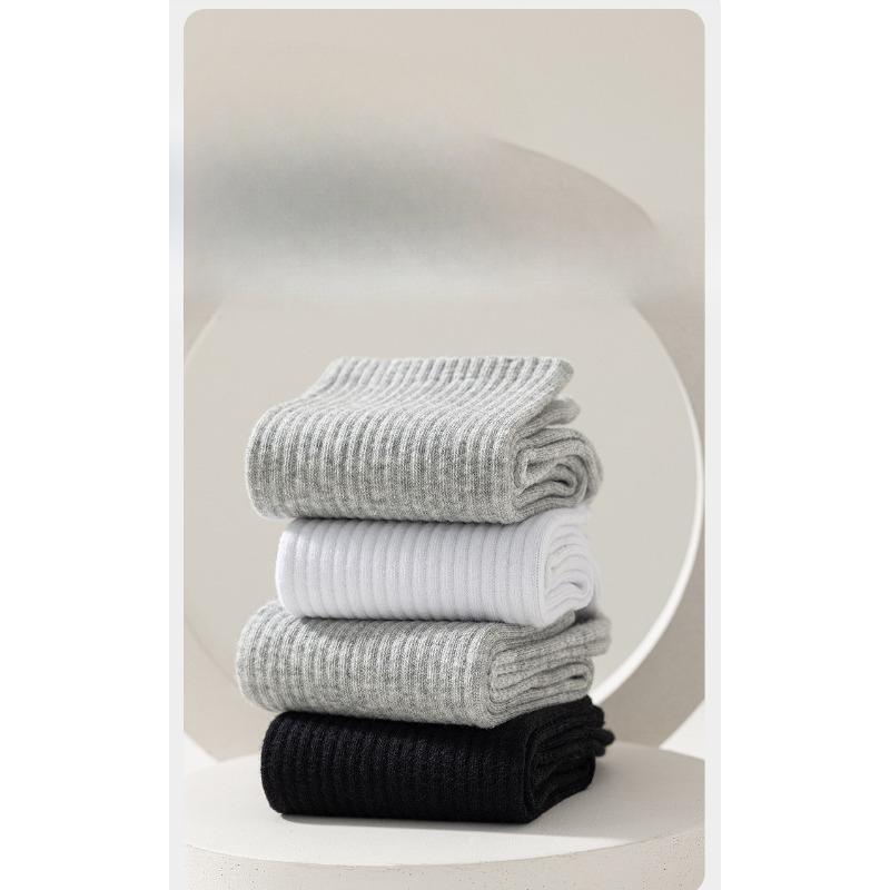 

5 Pairs of White Socks Men s Mid-calf Summer Thin Cotton Anti-odour Sweat Sports Boat Socks Socks for Men 5 pairs білий