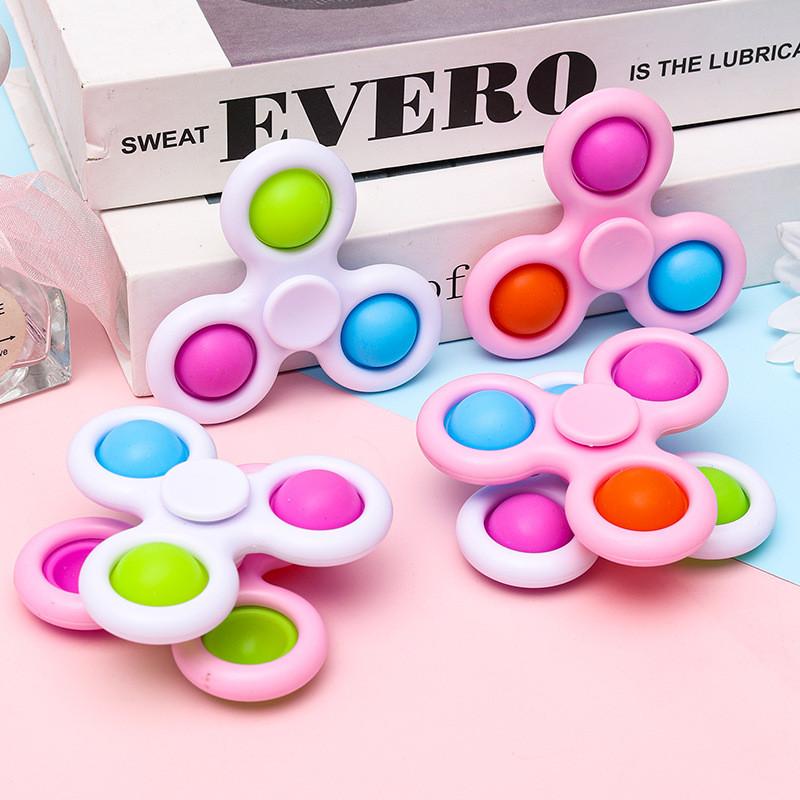 Gyroscope Plastic Toy With Bubble Push And Spin Features For Relaxation Gift