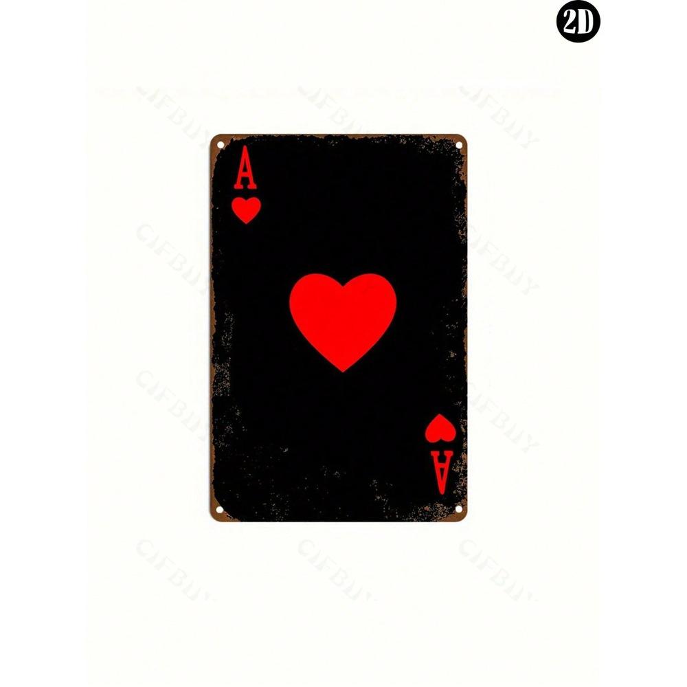 Vintage Poker King Aluminum Metal Sign Retro Art Home Garden Farmhouse Wall Decor Plaque