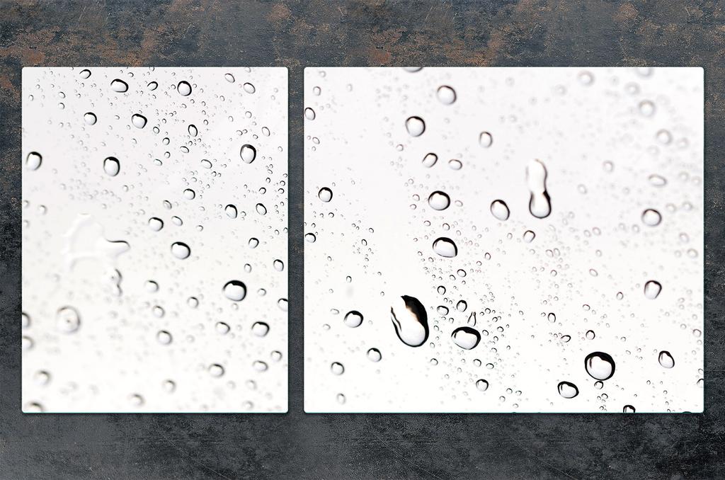 GLASPLATTE und SCHNEIDEBRETT 100x52 TROPFEN