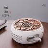 Japanese Style Ceramic Tea Warmer with Candle-Heated Insulated Glass Pot.