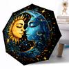 Sun And Moon Celestial Art Outdoor Automatic Umbrella Retractable Design with 8-Rib Durability Lightweight Perfect Gift for Friends Family