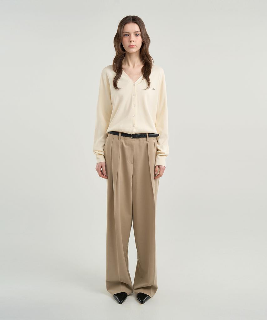 Omiou Washable V-Neck Cardigan_Cream White