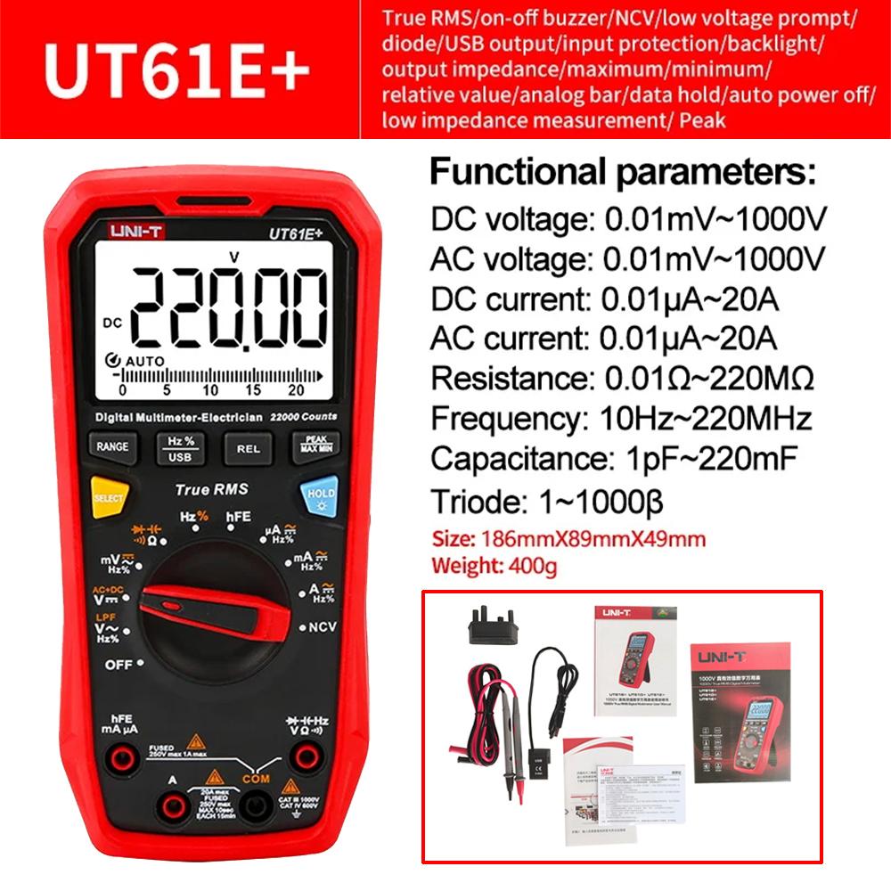 Professional Digital Multimeter UNI-T UT890C UT89X UT89XD UT105+ UT107+ UT61B+ UT61D+ UT61E+ Voltmeter Ammeter Electric Tester