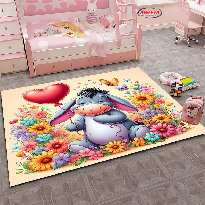 Potdemiel Winnie Puuh I-Aah Teppich Wohnzimmer Cartoon Kinderzimmer Sofa Fußmatte Küchenbodenmatte Anti-Rutsch Dekorationsmatte