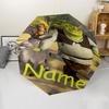 Custom Name Shrek Theme Automatic Umbrella, Lightweight & Portable, 8 Rib, Perfect for Outdoor Travel, Birthdays, Christmas, Gifts.