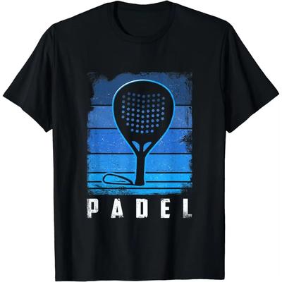 Vintage Schläger Sport Pádel Spieler Padel Tennis T-Shirt Lässige Sportbekleidung Tops Grafik T-Shirts Herren T-Shirt