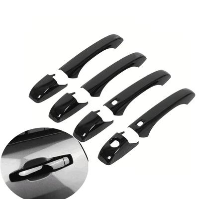 Para Jeep Compass 2007-2013 Preto Brilhante Cromado Maçaneta da Porta do Carro Capa Guarnição Adesivo Acessórios de Estilo