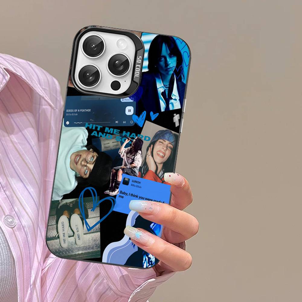 Hot Singer B-Billie EilishS Phone Cases For IPhone 17 16 15 14 13 12 11 Plus Pro Max Colorful Case