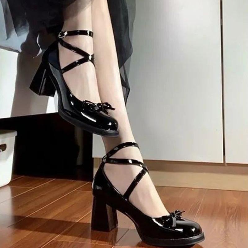 Fashion 2025 Mary Jane Shoes for Women Fashion High Heels Luxury Small Leather Shoes for Women Black Lolita Shoe Sweet Party Shoes Pumps