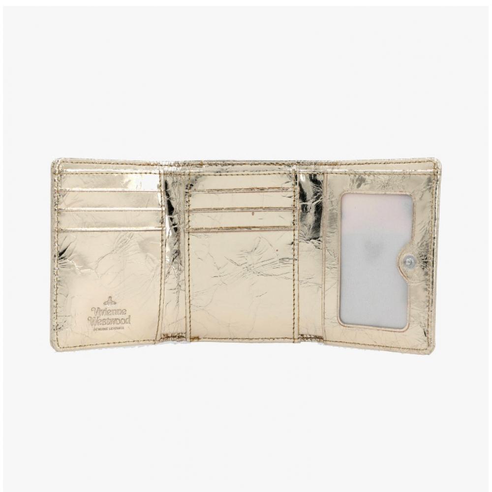 Vivienne Westwood Metallic Crinkle Small Frame Wallet 5115002mw L00a7 R401