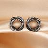 Twisted Knot Stud Earrings for Women Sparkly Interlocking Circle Earrings Minimalist Daily Fashion Jewelry