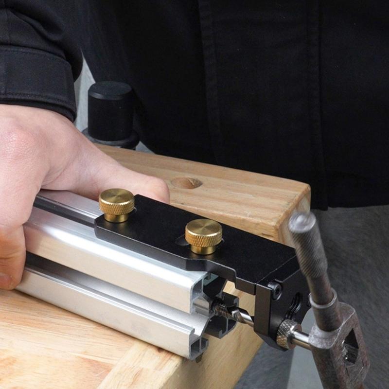 Professional Tapped Alignment Jig Tool Compatibles with 20/30/40 Aluminum Profile Internal Thread Machining Guide Tool