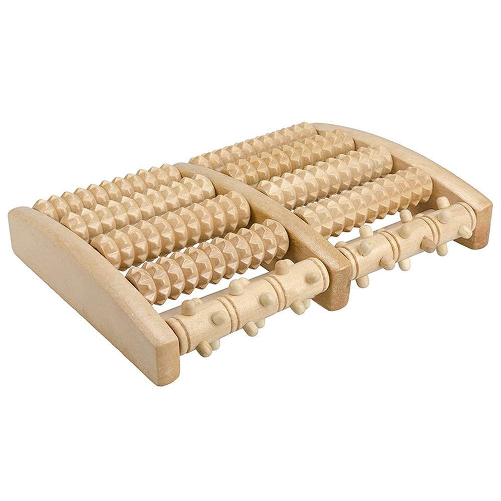 Wooden Foot Massage Roller Plantar Stimulator Acupoint Press to Relieve Pain of Plantar Fasciitis Foot Muscle Relaxation Tool