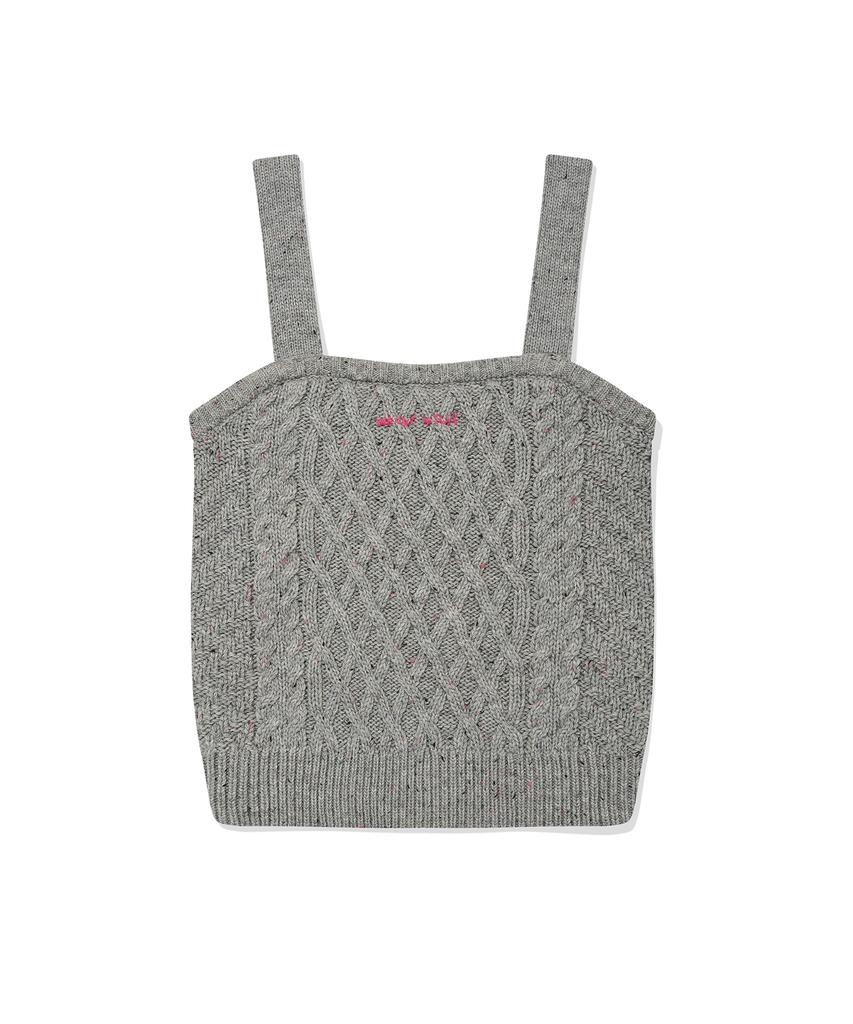 WACKY WILLY Women'S Cable Knit Bustier Grey