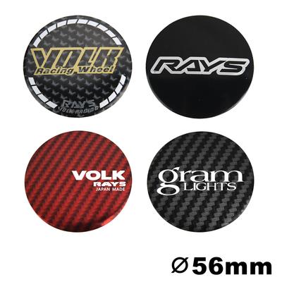 1 Set/4 Stück 56MM Aufkleber RAYS VOLK GRAM Logo Mittelkappe Felgendeckel Autoaufkleber Radkappe Radnabenkappe Emblem