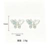Elegant 3D Butterfly Stud Earrings Women Sweet Fresh Style Post Real Gold Plated Copper