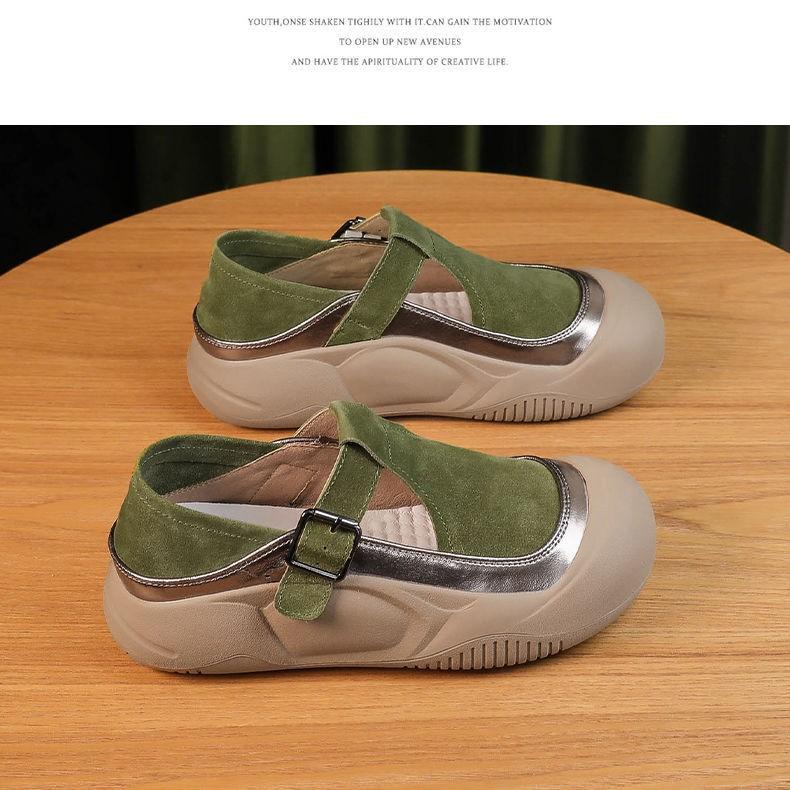 Summer thick-soled heightening cool women's shoes Baotou Mint Mambo hollow breathable casual retro single shoes