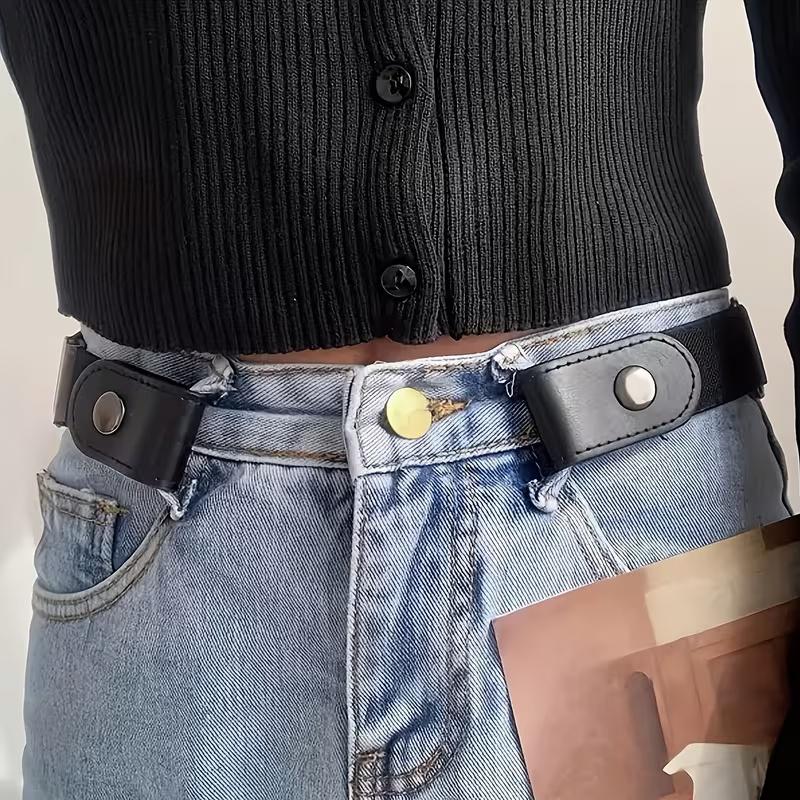 4/2pc Elastic Canvas Belts Invisible Jeans Waist Constrictor Pants No-Hole Stretchy Waist Adjustment Accessories for Dresses