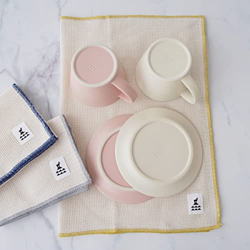 Kamoshika Tool Shop Dishcloths, Set of 3, Made in Japan, 50 x 35 cm, Large Size, 100% Cotton, for Drying Dishes, Hands, and Kitchens