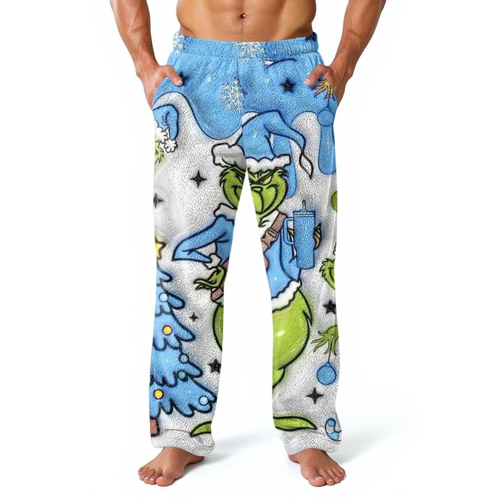 Men's Allover Printed Home Pants Sleeping Pajama Pants Long Pants Pajama Pants