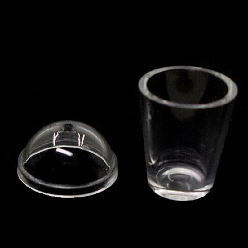 2pcs Dollhouse Accessories 1:12 Lid Cup Model-ca Miniature Transparent Straw