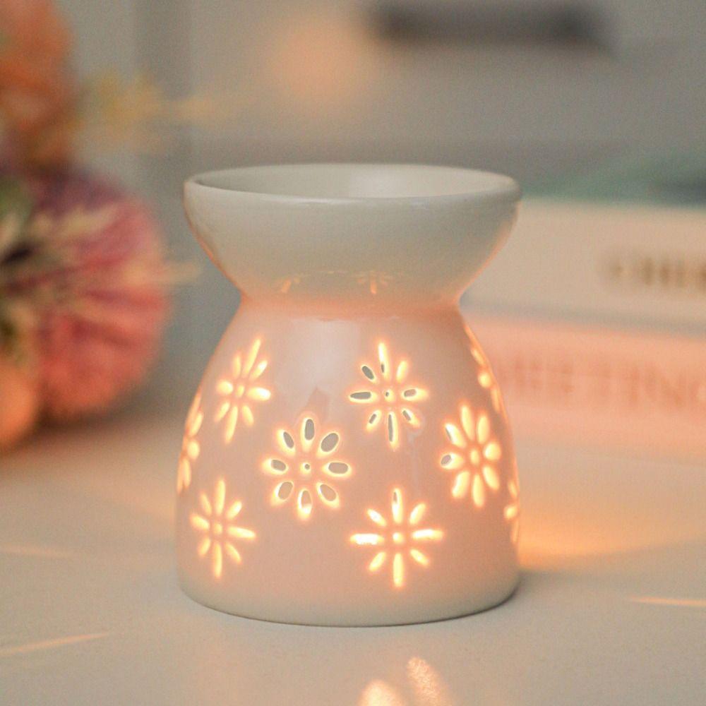 Romantic Ceramic Aromatherapy Stove Hollow Design Oil Incense Holder  Coffee Shop