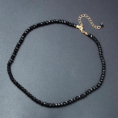 Fashion Black Crystal Beads Choker Necklace for Women Bohemian Beaded Short Female Necklace New Party MIT