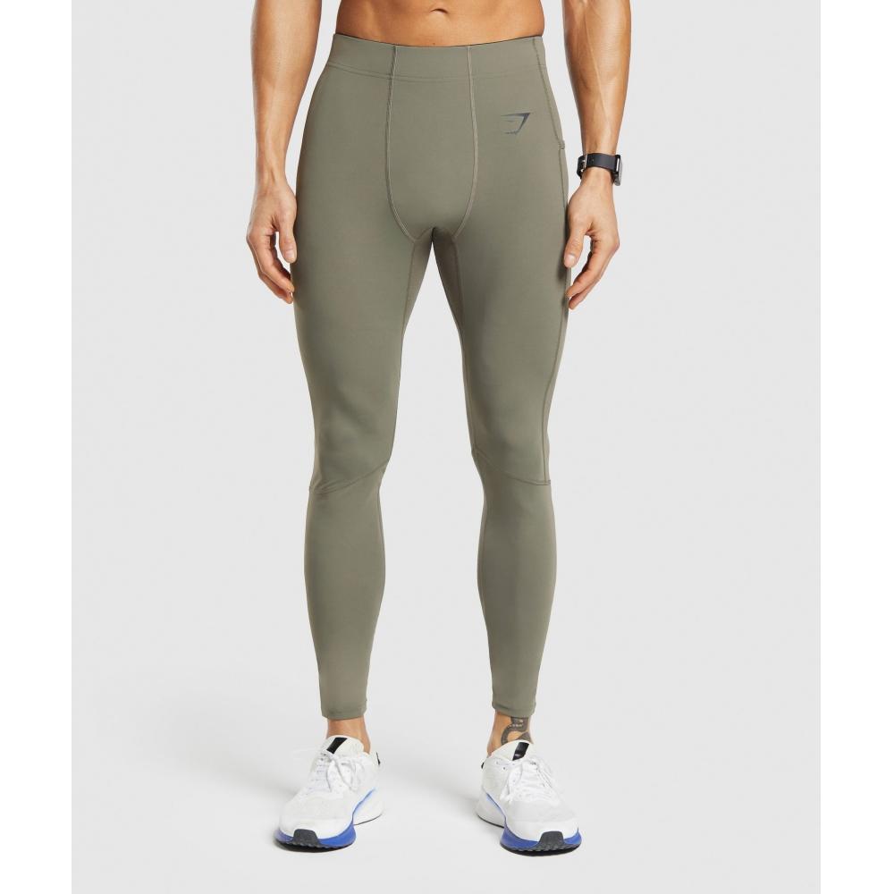 

GYMSHARK Control Baselayer Leggings Base Green A3A2Z ECH1 XS